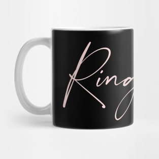 Ringarde- Basic B written in a subtle pink, perfect for the darker backgrounds Mug